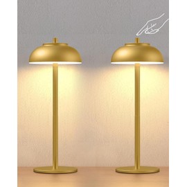 Moragin Orange Table Lamp Set of 2 Rechargeable,Table Lights Battery Operated-IP65 Waterproof-for Outdoor Patio/Restaurants/Home/Dinner/Table Lighting-Touch Control & Dimmable