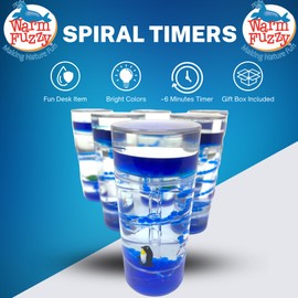 WARM FUZZY Toys (1) Shark Spiral Timer - 3 Minutes Liquid Motion Bubbler Timer for Kids - Bubble Drop Hourglass - Fidget Sensory Toys for Prize Box, PTA, Stocking Stuffers