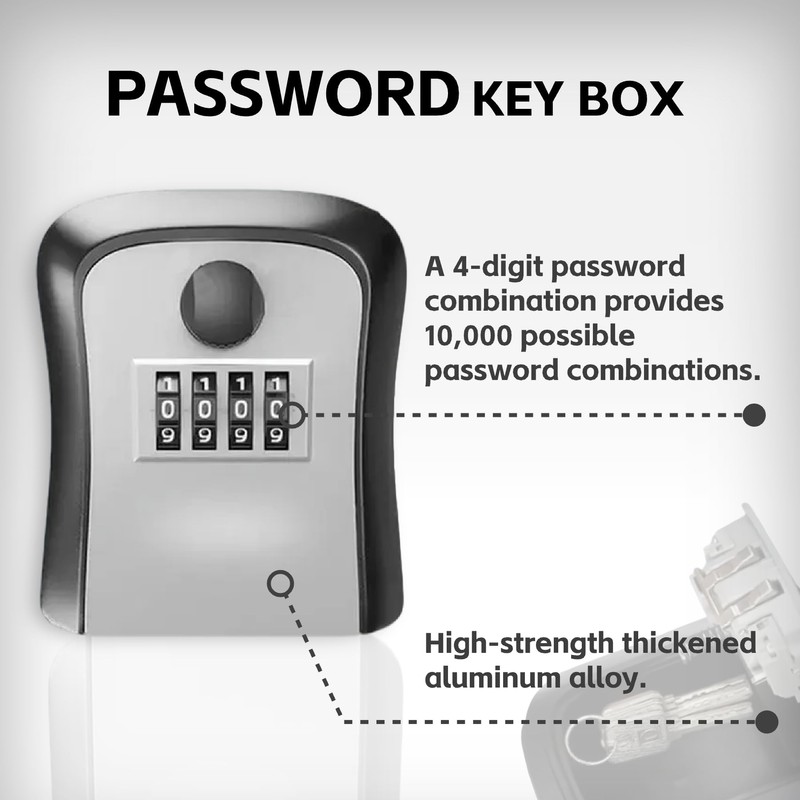 Pack of 2 Key Safe with Number Code Key Safe