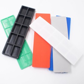 120 PCS Plastic Flat Shims Assorted Size Structural Tile Shims for Leveling, Six Sizes (3/64, 5/64, 1/8, 5/32, 13/64, 15/64 Inch), Grey, Green, White, Red, Blue and Black