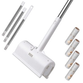 fophop Large Lint Rollers with Dust-Proof Cover,Extra Sticky Lint Roller for Pet Dog Hair with Long Handle,6.3" Wider 300 Sheets/5 Refills,for Furniture Clothes Floor Carpet Curtains