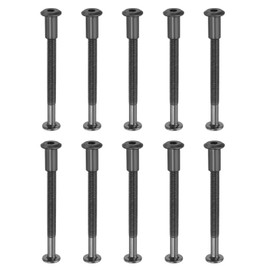 PATIKIL M6 x 70 mm Hex Chicago Screws, 10 Set Binding Screw Posts Connecting Hex Drive Socket Cap Bolt Nuts for Scrapbook Leather Belt Album Photo Furniture Repair, Black