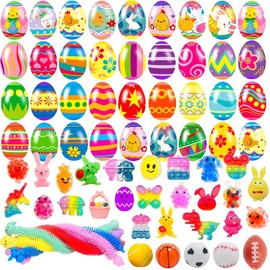 36 Pack Prefilled Easter Eggs with Fidget Toys, Stress Relief Toys Inside Great for Kids, Toddler Easter Basket Stuffers Eggs Fillers Party Favors