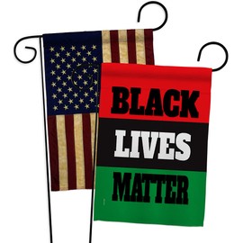 Black Lives Awareness Porch Decor American Flag Banner Pack Wall Art Patio Lawn Garden Room Decorations Outdoor Tapestry Yard Signs Black History Month BLM African Americans Heritage Made in USA