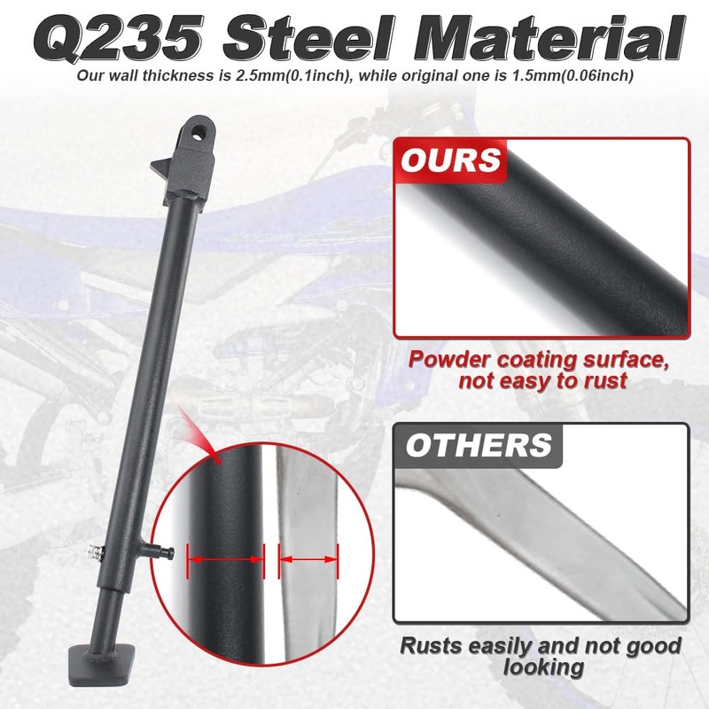 Xitomer 0-2.5 inch Motorcycle Adjustable Kickstand Fit for YZ250FX YZ450FX