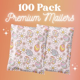 Graceful Mailers Poly Mailers 10x13 100 Pack, Waterproof & Tear Resistant Mailing Envelopes for Small Business Supplies, Shipping Bags for Clothes, Cute Shipping Bags for Small Business, Easter Egg