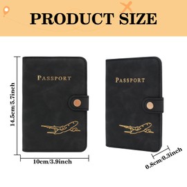 FuninCrea Passport Holder, PU Leather Passport Cover Slim Passport Wallet with Buckle, Portable Men Women Passport Case Travel Wallet Travel Pouch for Passport Cards Boarding Pass (Grey)