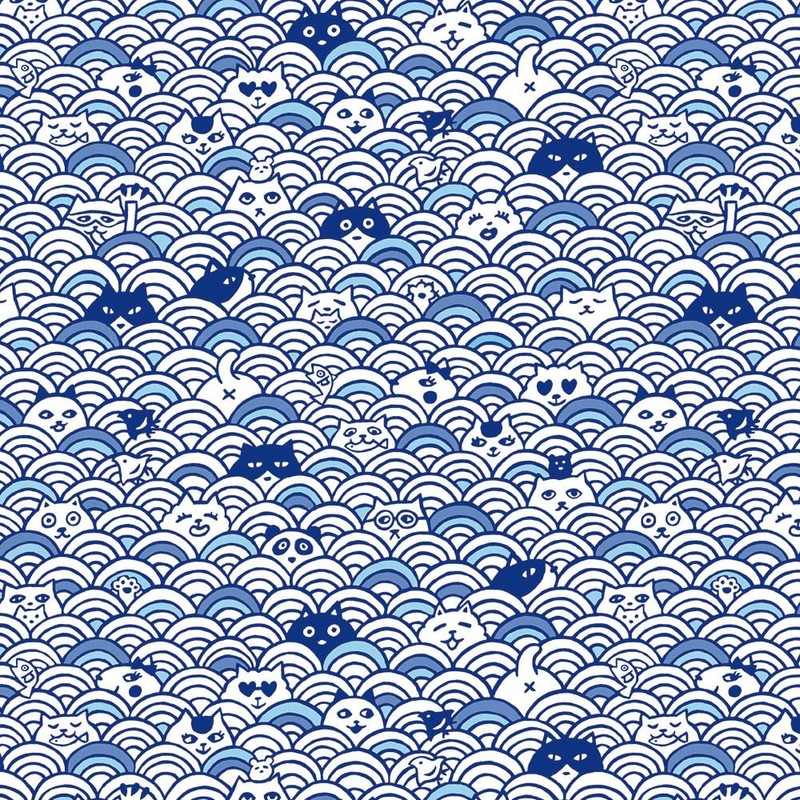 Toyo 005182 Origami Patterns, Chiyogami, Full of Cats, 5.9 x