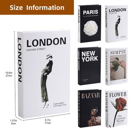 OT-NVWOZR 6pcs Decorative Book for Room Decor, Aesthetic Fake Book for Home Decor, Fashion Faux Book Modern Decor Books for Coffee Table Library Bookshelf