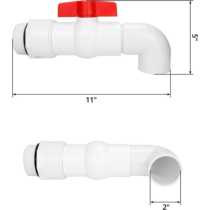 QWORK 2" Drum Faucet Plastic Barrel Faucet with EPDM Gasket