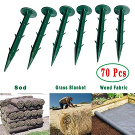 Nigh 70 Pcs 4.3 inch HPDE Plastic Garden Stakes High Strength Anchors Plastic Landscape Anchoring Spikes for Keeping Garden Netting Down Fixing Fence Fixed Weed Cover etc. GS 1