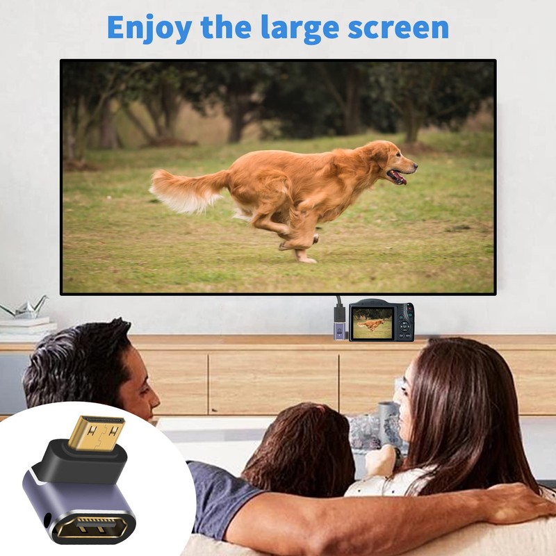 Duttek HDMI to Mini HDMI 8K Adapter(2 Pack),Down Angle Mini