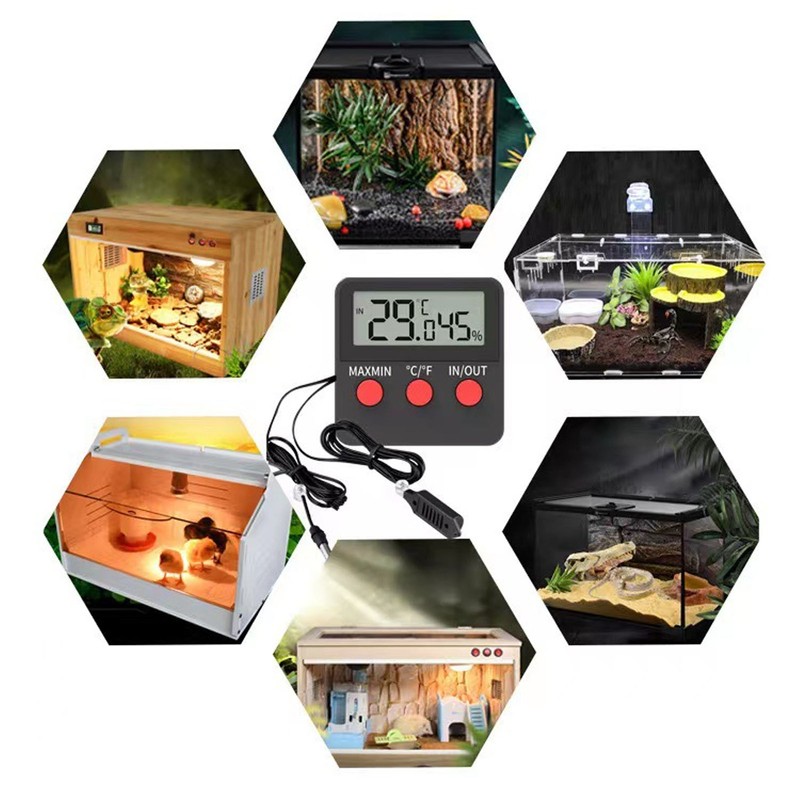 Mini Temperature and Humidity Meter with 2 Probes Digital Hygrometer