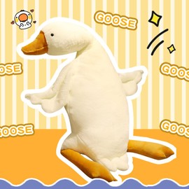 yaogohua Goose Plush Toy Cute Soft Plush Pillows Stuffed Animals Plush Pillow for Office Home Travelling Room Pillow, Cushion Gifts for Friend(1.3m)