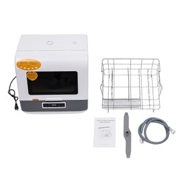Countertop Dishwasher, Portable Automatic Mini dishwasher with 3 Washing Programs, Compact Dishwasher 360° Streak-Free Deep Cleaning Storage for Home, RVs 7.8L/2gal (White)