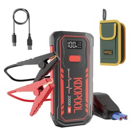 Tool Gifts for Men, 2000A Ultra - Powerful Car Battery Jump Starter: Compatible with 7.0L Gas & 5.5L Diesel Engines. 12V Portable Jump Box w/ 3 - Modes Flashlight, USB Ports & Premium Jumper Cables