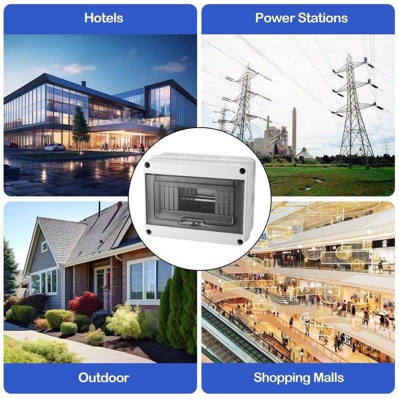 Surface-Mounted Fuse Box, IP65 Waterproof, Surface-Mounted 8-Way Distribution Box, Sub-Distribution,