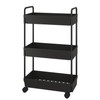 Buzowruil Rolling Storage Cart 3 Tier Organizer Mobile Shelving Unit