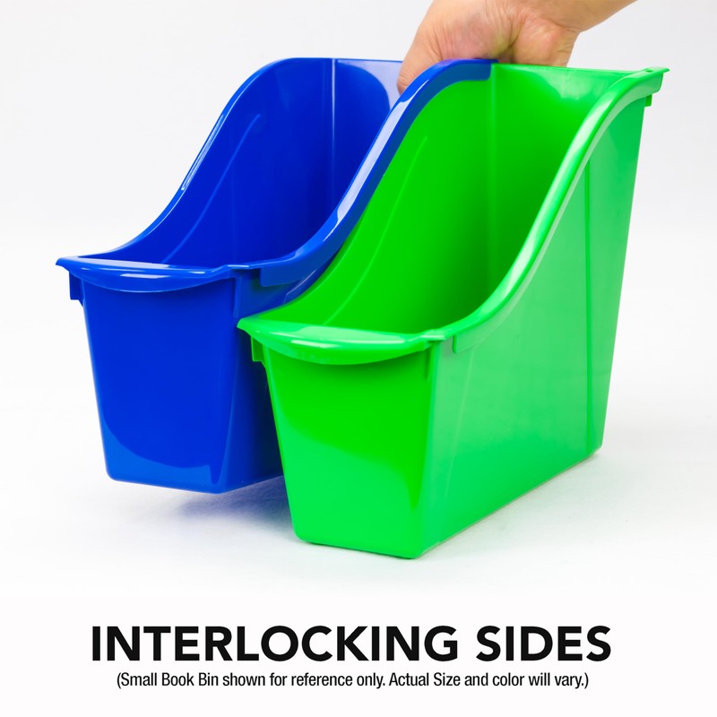 Storex Interlocking Book Bins, 5 1/3 W x 14 1/3