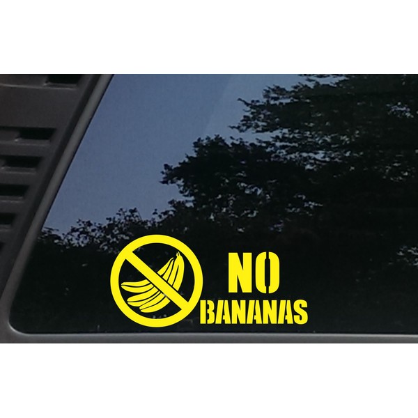 High Viz Inc No Bananas - 8" x 3 3/4" die Cut Vinyl Decal for Cars, Trucks, Windows, Boats, Tool Boxes, laptops, etc