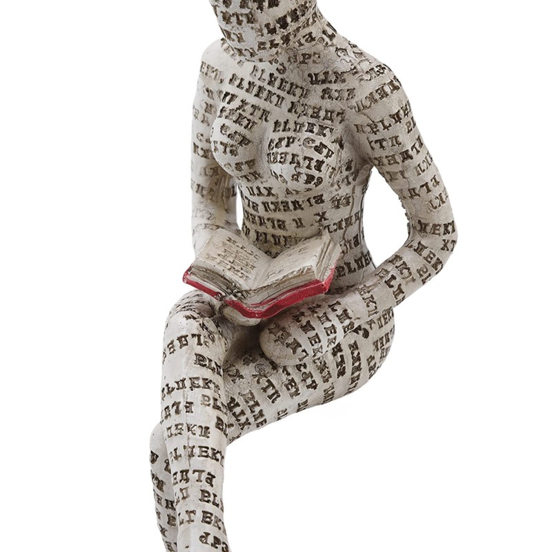 Ruspela Resin Reading Woman Figurine Handmade Abstract Thinking Sculpture Innovative