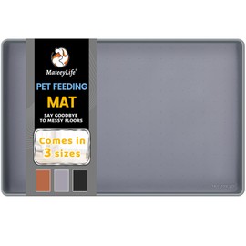 MateeyLife Silicone Cat & Dog Food Mat for Floors Waterproof, Anti-Slip Dog Bowl Mats for Food and Water, Pet Feeding Mats with Lip to Prevent Spills, Pet Placemat for Messy Drinkers to Protect Floors