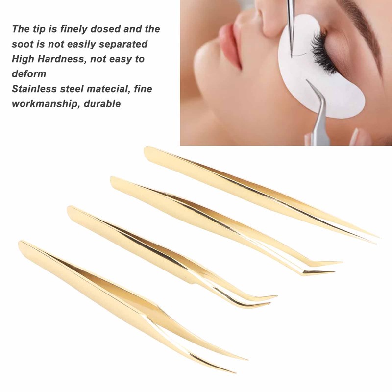 Eyelash Extension Tweezers Set Professional Stainless Steel Durable Lash Tweezers