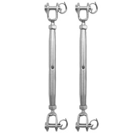 SYOWADA 2Pcs 1/4" (M6) Turnbuckle Stainless Steel Jaw and Jaw Turnbuckle Rigging Screw, Stainless Steel Turnbuckle, Closed Body Turnbuckle Jaw for Marine Grade