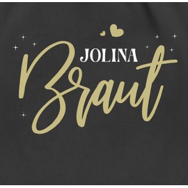 Geschenk mit Namen personalisiert by Shirtracer - Gym Bag Backpack - JGA Stag Night - Bride Bride, 01 black, Unit size