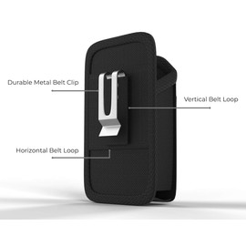 AGOZ Carrying Holster for Sonim XP10 XP9900, Sonim RS60, Heavy Duty Rugged Case Pouch, Cover with Metal Clip, Belt Loops, Card Holder