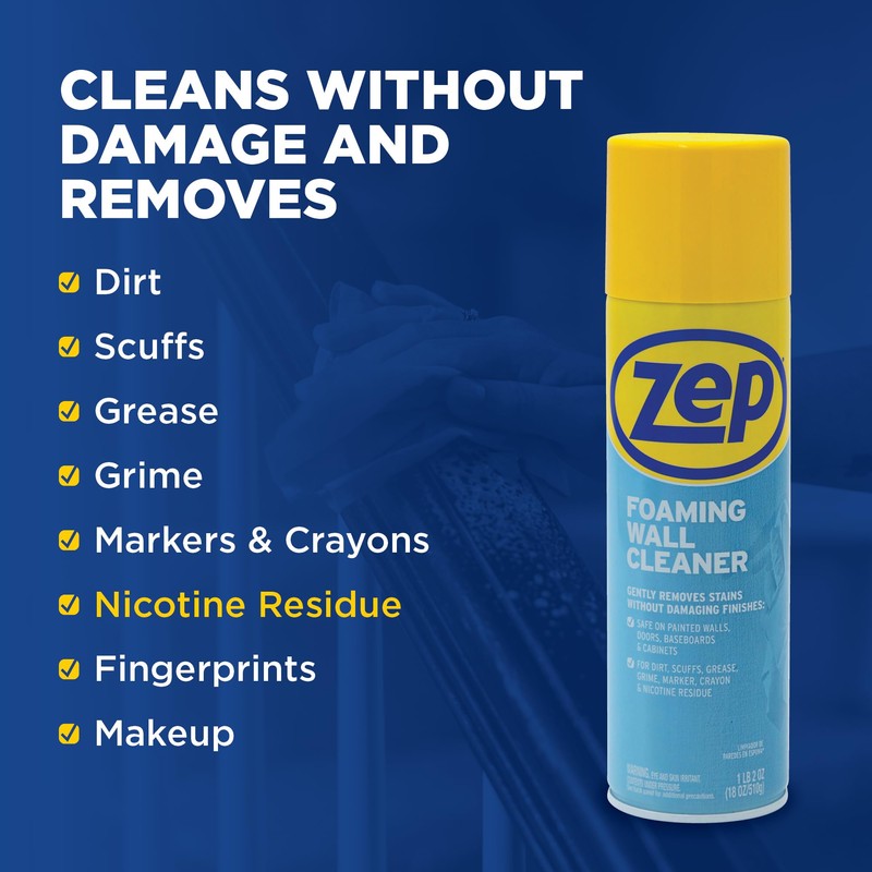 Zep ZUFWC18 Foaming Wall Cleaner, 18 oz, Clear