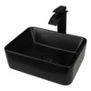 KECTIAKL Bathroom Vessel Sink 16 Inch Black Ceramic Sink Bowl,Above