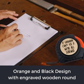 Papa Gift from Grandkids, Practical Gifts for Grandpa, Gifts for Dad Useful, Grandpa Birthday Presents, Cool Fathers Day Funny Present, Fathers Day Tape Measure, Can't Fix It All Screwed (Grandpa)