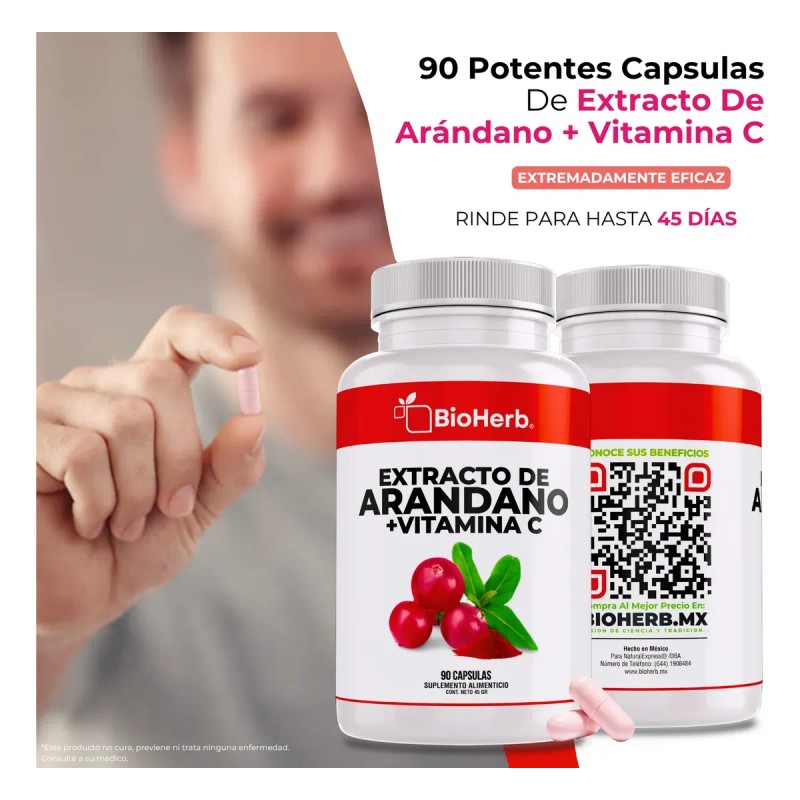 Bioherb Arándano Rojo Orgánico Vitamina Extracto 100 Puro Concentrado Cápsulas