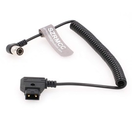 SZRMCC Hirose 4 Pin Male Right Angle to D-Tap Anton-Bauer Video Coiled Power Cable for Zoom F4 F8 Sound Devices 688 644 633 PIX 240 Recorder