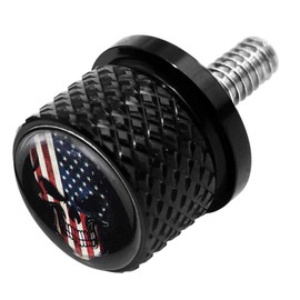 Stainless Knurled Fender Seat Bolt Screw 1/4"-20 Thread Compatible with 1996-2023 Harley Sportster Dyna Softail Touring CVO- American Skeleton