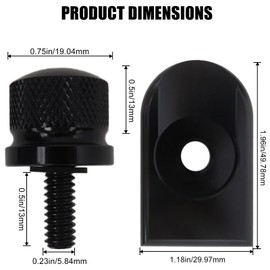 2025 New Seat Bolt Tab Screw Mount Knob Cover Rebuild Kit Fit for Harley Davidson Sportster 1996-later Superlow,Iron 883,Forty Eight,1200 Custom with 1/4"-20 Thread (Black)