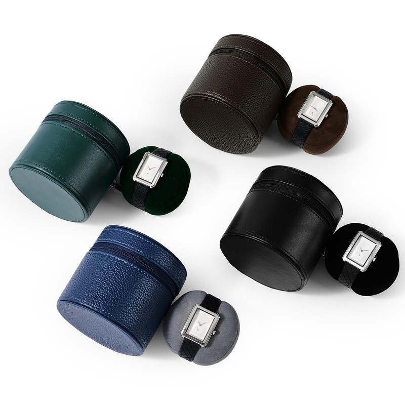 Oirlv Travel Watch Box Brown Watch Storage Box for Men