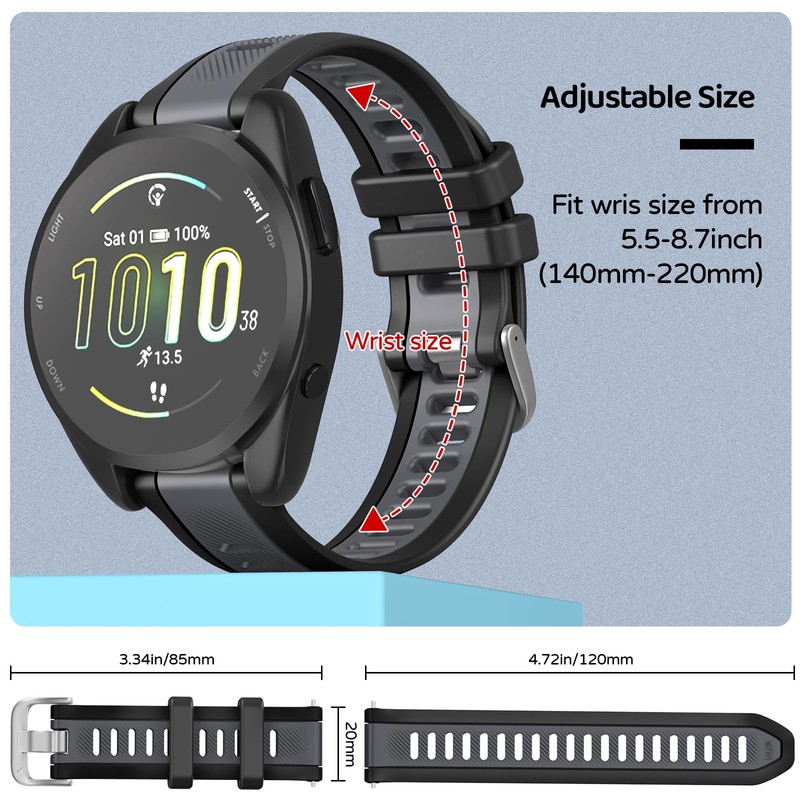 U-LIMVE Watch Band for Garmin Forerunner 165/Forerunner 245/Forerunner 645/Vivoactive 5/Vivoactive