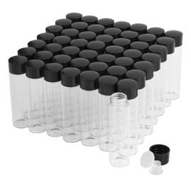 Cadbibe Cadbibe 20ml Clear Glass Vials with Screw Caps and Plastic Stoppers, Small Liquid Sample Vial, Leak-Proof Vial, 50PCS
