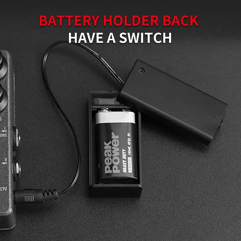 DAIERTEK 9V Battery Holder, 9 Volt Battery Holder with ON/Off