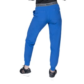 Jogger Scrubs for Women 4 Pocket 4-Way Stretch Elastic Waistband ES2386 (Royal, Small)