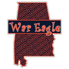 Craftique Auburn Tigers Decal (WAR EAGLE STATE DECAL (4"), 4 in)
