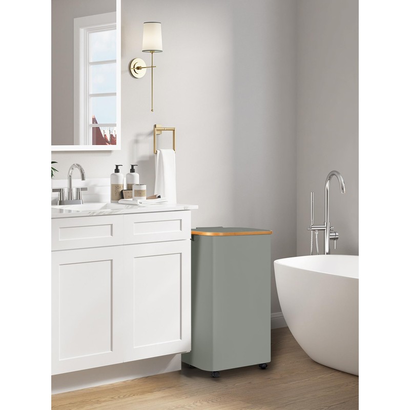 efluky Laundry Basket with Wheels, Tall Rolling Laundry Hamper with