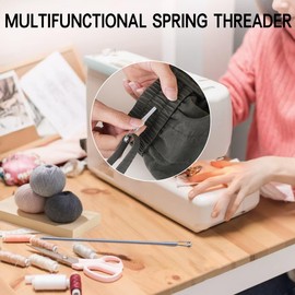 XMLINPER 3PCS Spring Drawstring Threader Tool-2024 New DIY Rope Threader Clip,Drawstrings Replacement with Easy Threaders,for Drawstring Replacement for Hoodies,Pants (3)