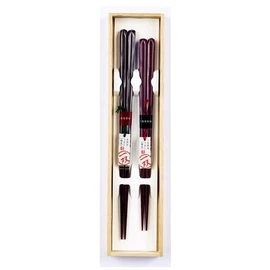 ISSOO 39397 Yaei Paulownia Box Couple Chopsticks Pottery 2P
