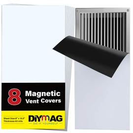 DIYMAG Strong Magnetic Vent Covers 8Pack, Magnets for Home Floor Standard Air Register, 8" x 15.5" Magnetics for Floors Wall and Ceiling Registers, Homes and RV, HVAC