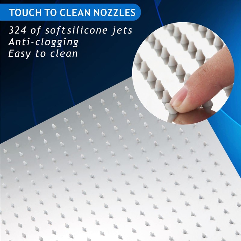 Voolan Oversize Rain Shower Head - High Flow Square Rainfall