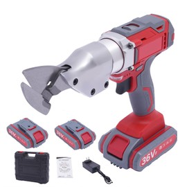 Electric Metal Shears, 36V Electric Cordless Tin Snips Metal Sheet Shear Cutter Scissor W/ 2 Batteries, for Cutting Stainless Steel, Aluminium, Plastic