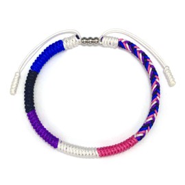 LAMIBEE Gender-Fluid Pride Bracelet, Genderfluid Bracelet, LGBTA+ Proud Love Boho Style Wrist Wrap Bracelet, Surfer String Bracelet, Amulet Boho Rope Bracelet for Women Men Him Her (Gender Fluid)